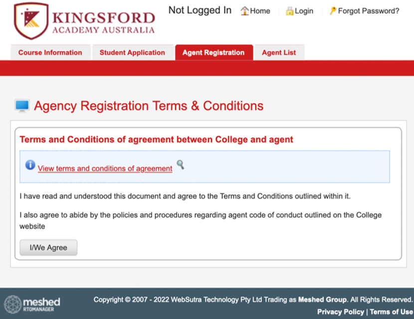 Agent Application - Kingsford Academy Australia