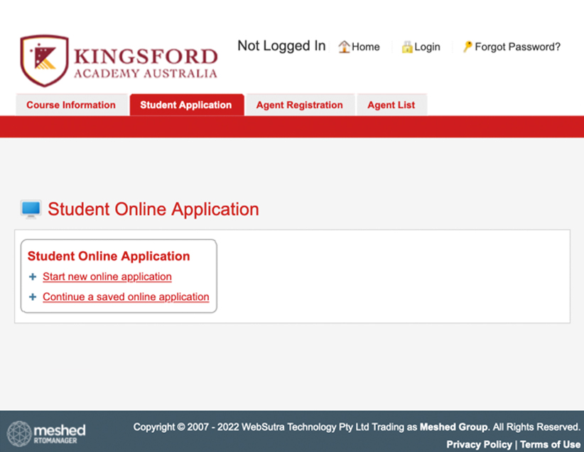 Student Application - Kingsford Academy Australia